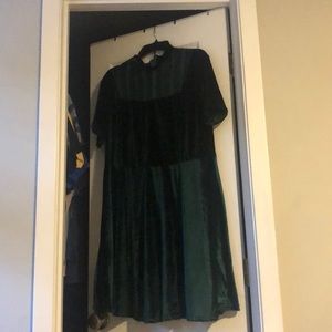 Green velvet dress